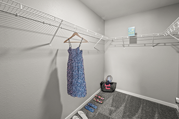 walk-in closet at Gateway of Grand Blanc Apartments in Holly, Michigan